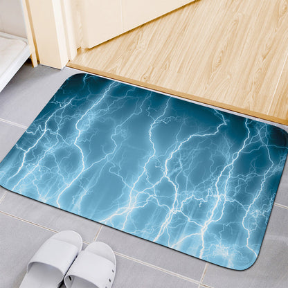 Blue Lightning Print Indoor Door Mat