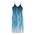 Blue Lightning Print Jersey Midi Cami Dress