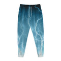 Blue Lightning Print Jogger Pants