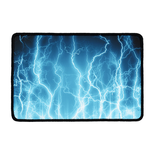 Blue Lightning Print Kitchen Mat