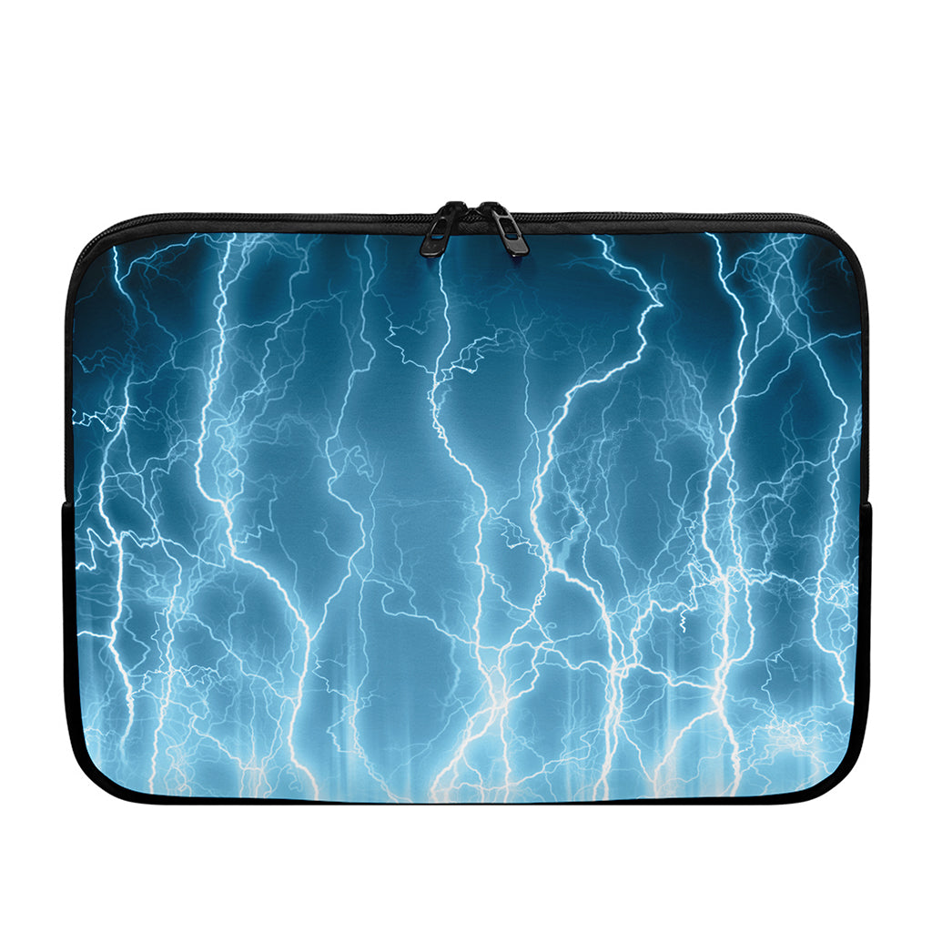Blue Lightning Print Laptop Sleeve