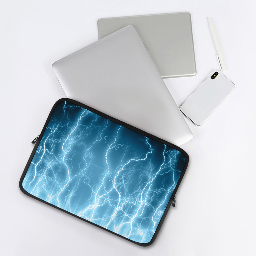 Blue Lightning Print Laptop Sleeve