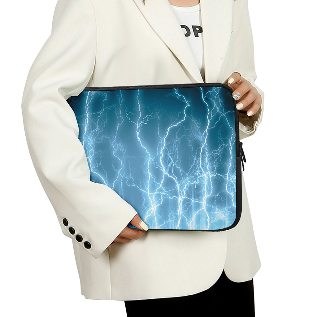 Blue Lightning Print Laptop Sleeve