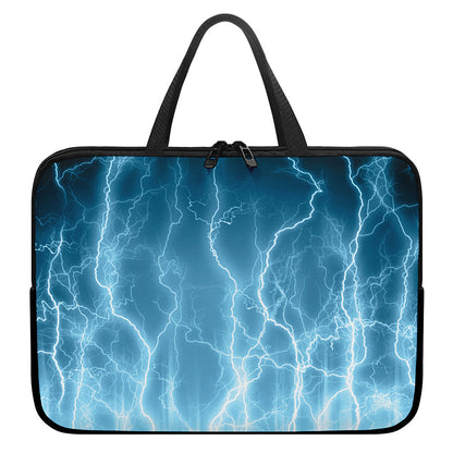 Blue Lightning Print Laptop Sleeve With Handle