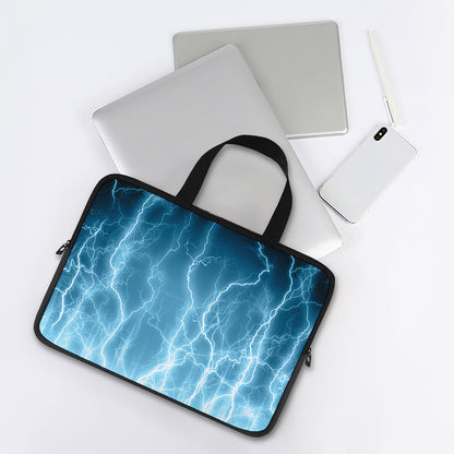Blue Lightning Print Laptop Sleeve With Handle