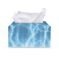 Blue Lightning Print Leather Tissue Box Cover