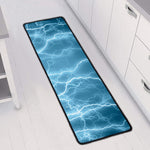 Blue Lightning Print Long Kitchen Mat