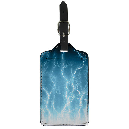 Blue Lightning Print Luggage Tag
