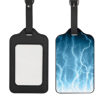 Blue Lightning Print Luggage Tag