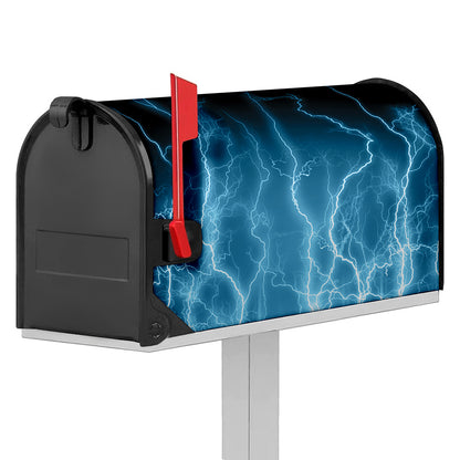 Blue Lightning Print Mailbox Cover