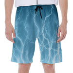 Blue Lightning Print Men's Beach Shorts