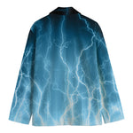 Blue Lightning Print Men's Blazer