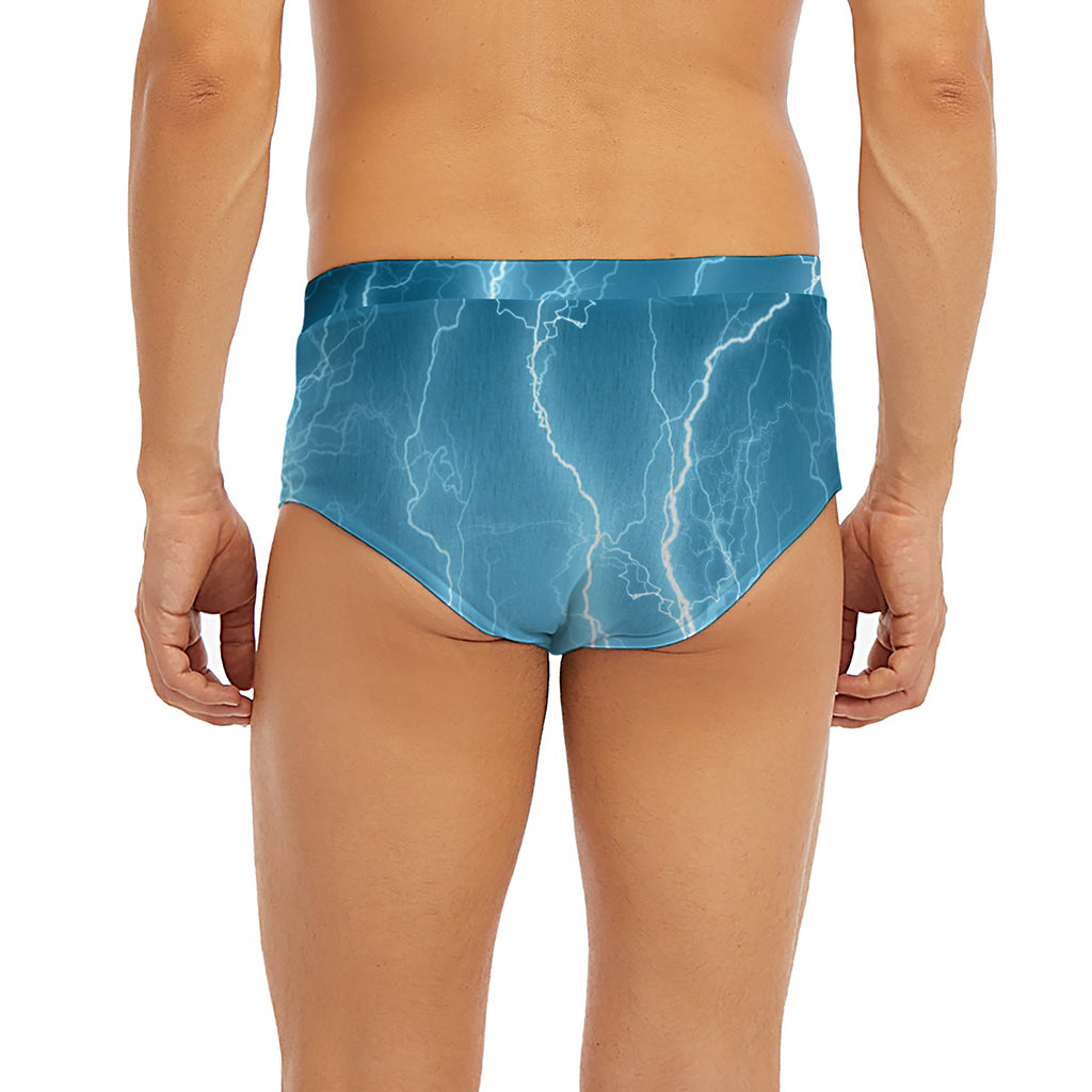 Blue Lightning Print Men's Briefs