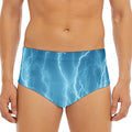 Blue Lightning Print Men's Triangle Swim Briefs