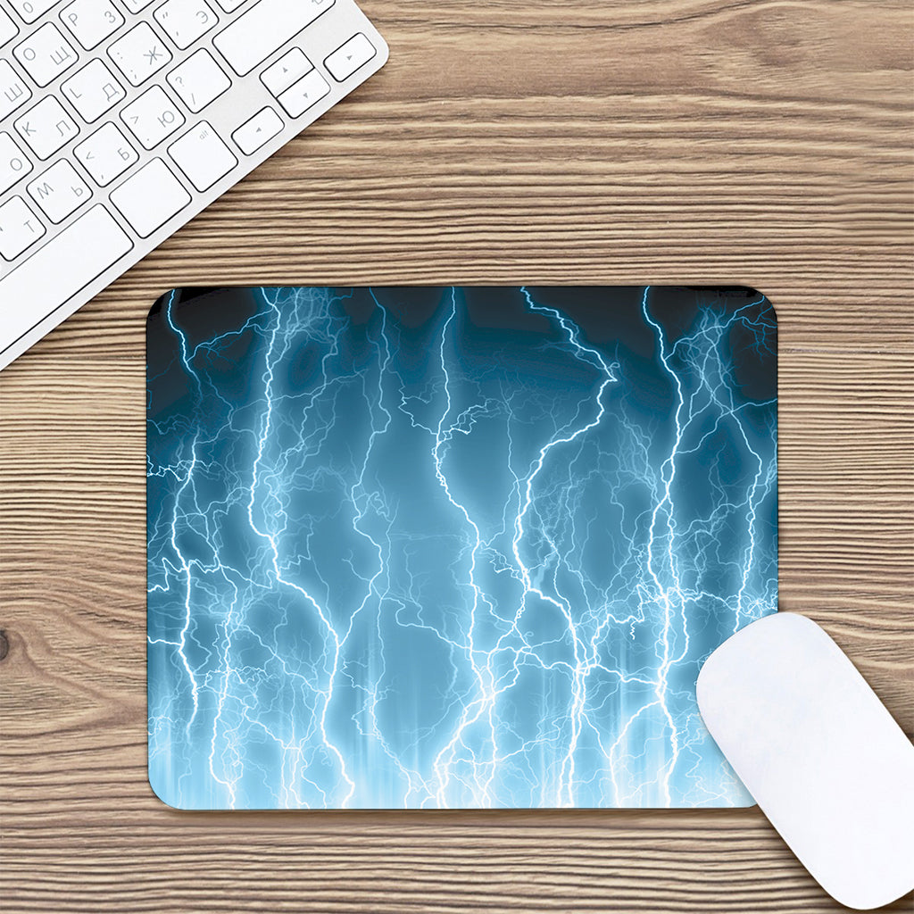 Blue Lightning Print Mouse Pad