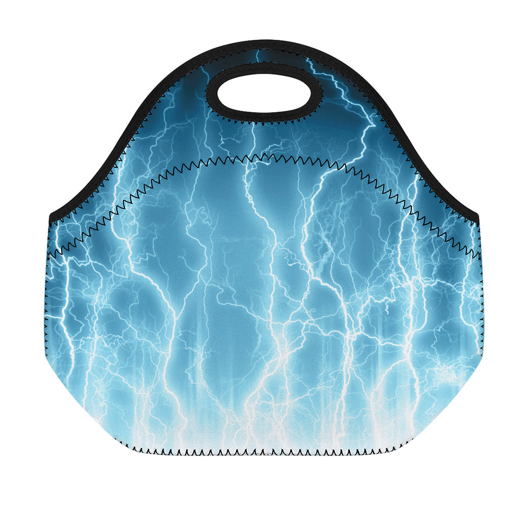 Blue Lightning Print Neoprene Lunch Bag