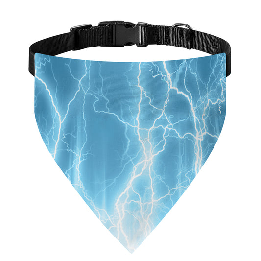 Blue Lightning Print Over The Collar Dog Bandana