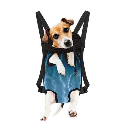 Blue Lightning Print Pet Carrier Backpack