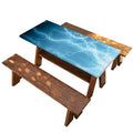 Blue Lightning Print Picnic Table Cover