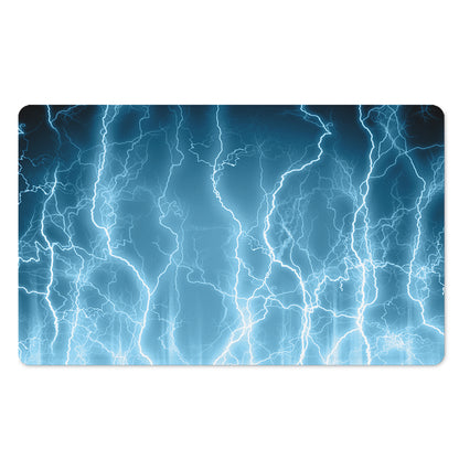Blue Lightning Print Polyester Doormat