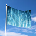 Blue Lightning Print Polyester Flag