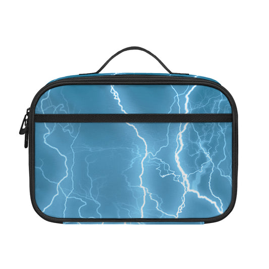 Blue Lightning Print Portable Lunch Bag