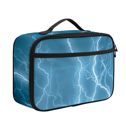 Blue Lightning Print Portable Lunch Bag