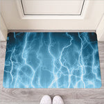 Blue Lightning Print Rubber Doormat