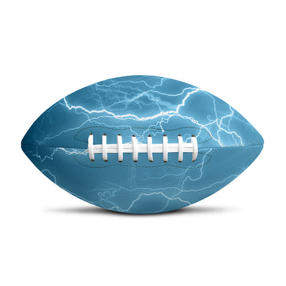 Blue Lightning Print Rugby Ball