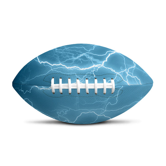 Blue Lightning Print Rugby Ball