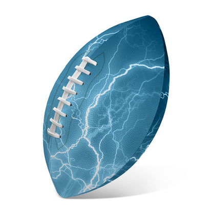 Blue Lightning Print Rugby Ball