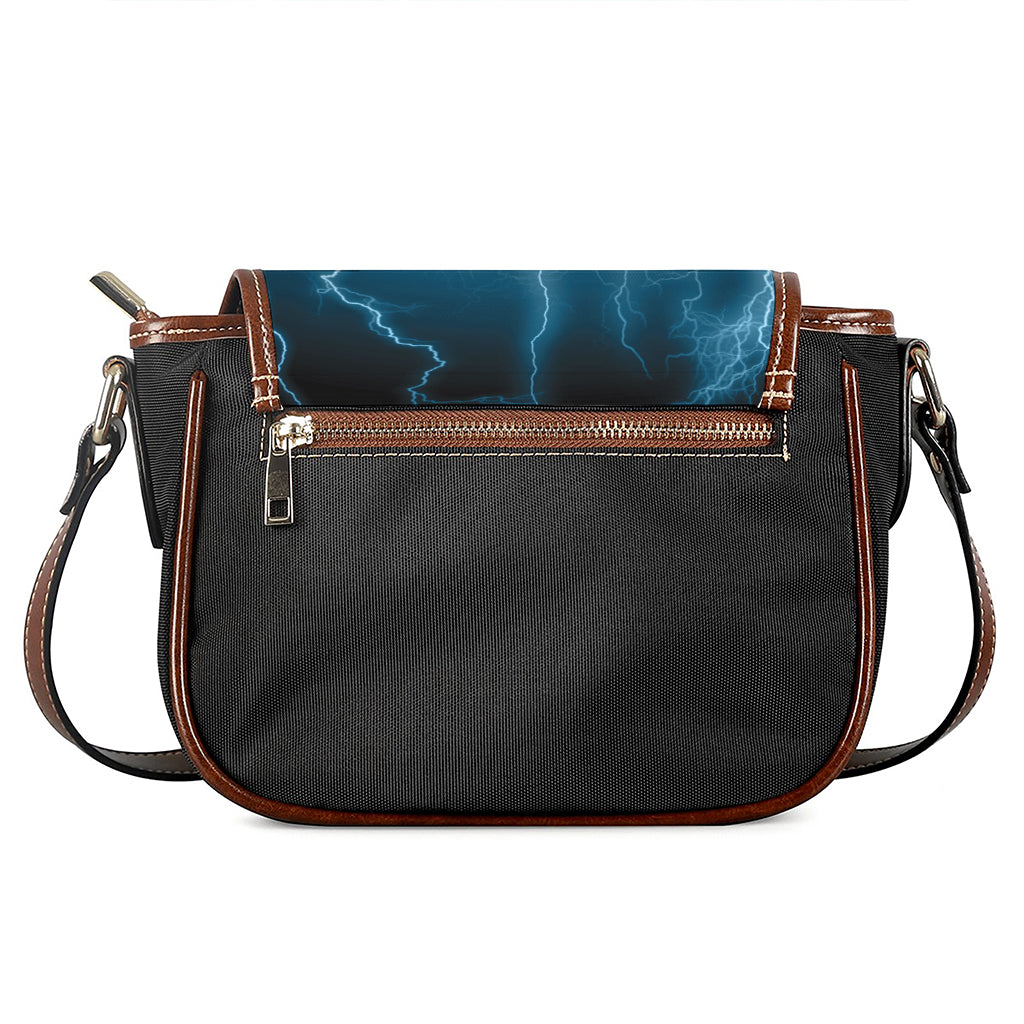 Blue Lightning Print Saddle Bag