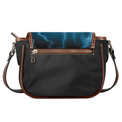 Blue Lightning Print Saddle Bag
