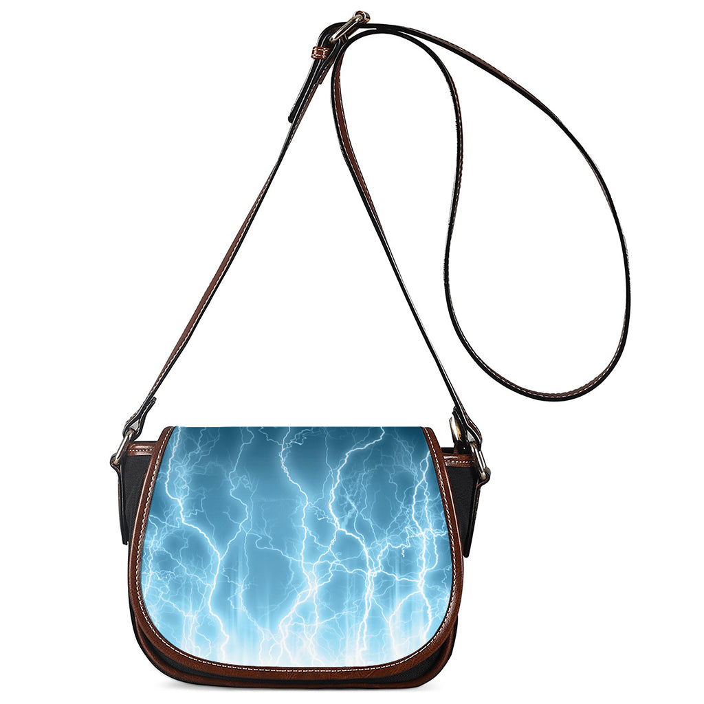 Blue Lightning Print Saddle Bag