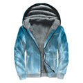 Blue Lightning Print Sherpa Lined Zip Up Hoodie