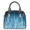 Blue Lightning Print Shoulder Handbag