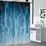 Blue Lightning Print Shower Curtain
