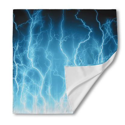 Blue Lightning Print Silk Bandana