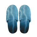 Blue Lightning Print Slippers