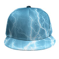 Blue Lightning Print Snapback Cap