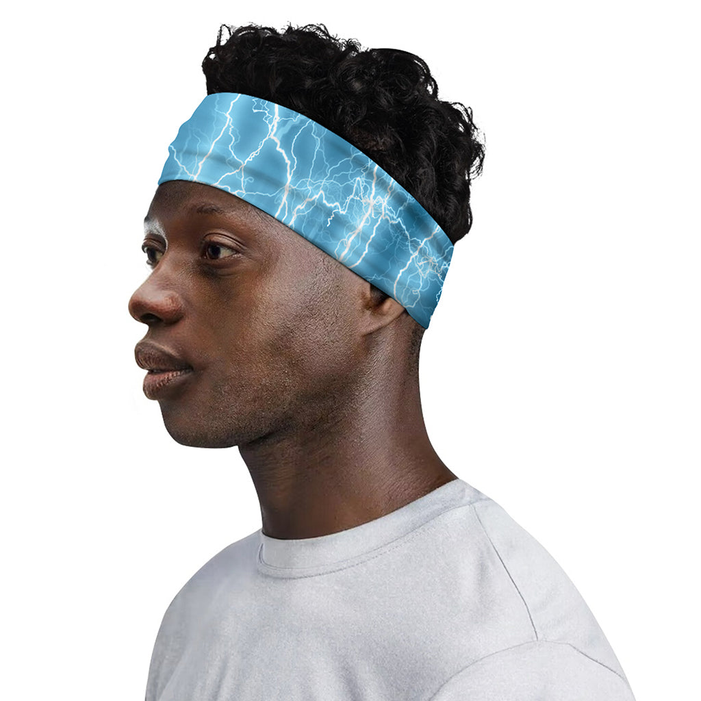 Blue Lightning Print Sports Headband