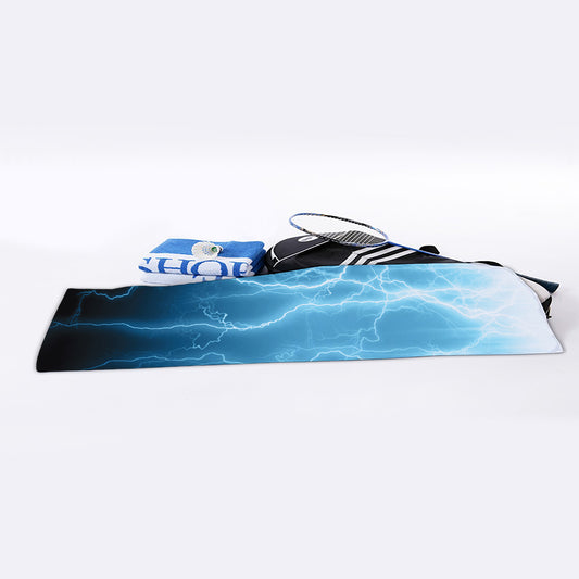 Blue Lightning Print Sports Towel