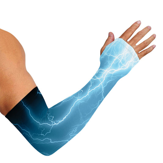 Blue Lightning Print Sun Protection Arm Sleeves