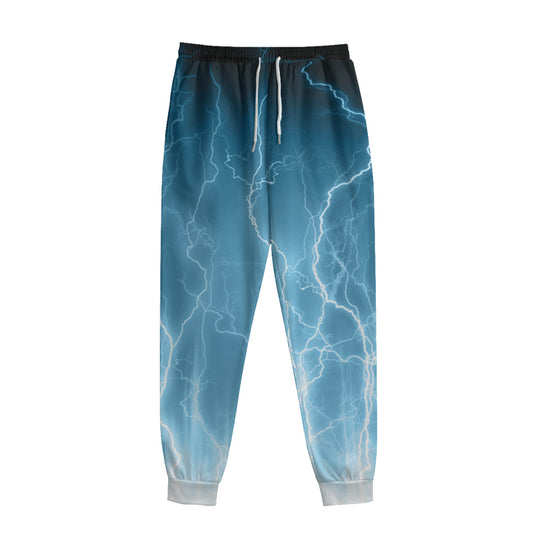 Blue Lightning Print Sweatpants