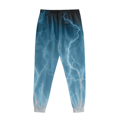 Blue Lightning Print Sweatpants