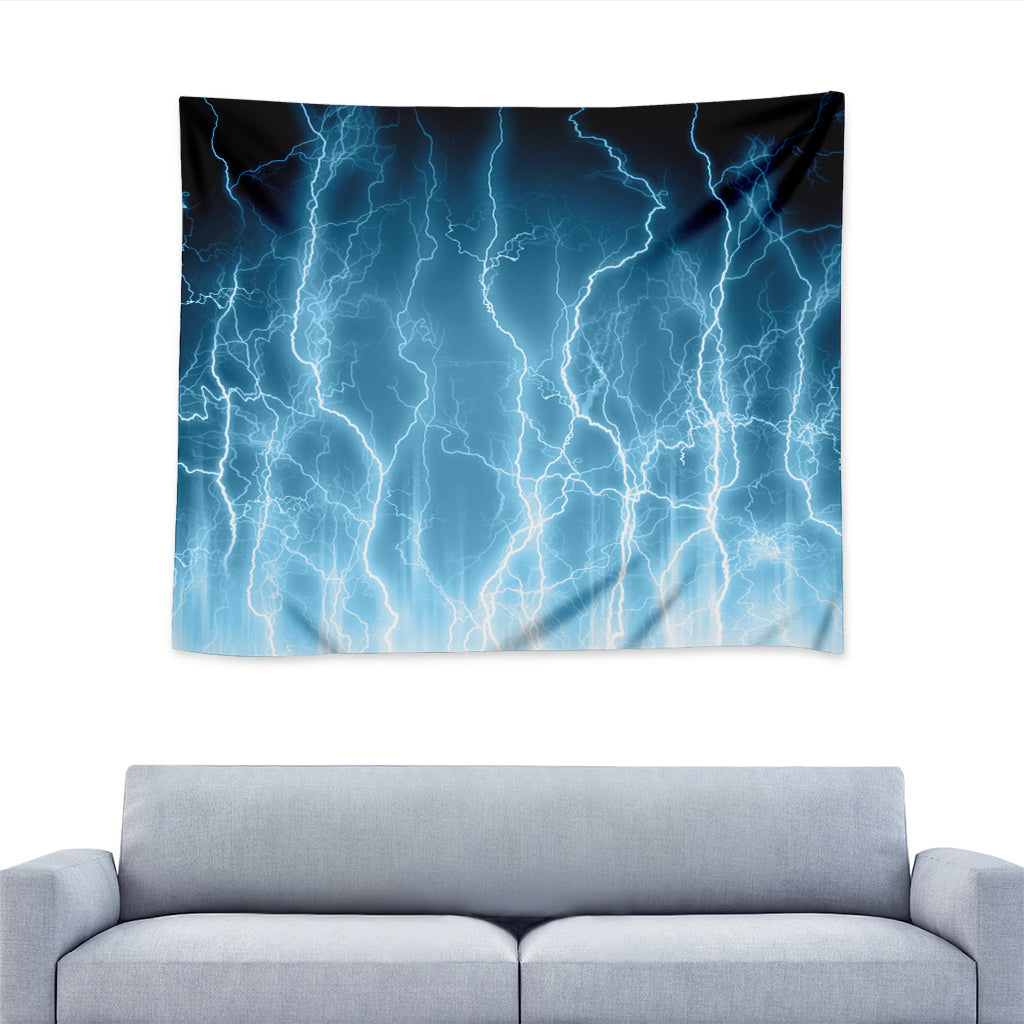 Blue Lightning Print Tapestry