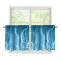 Blue Lightning Print Tier Curtains
