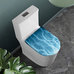 Blue Lightning Print Toilet Lid Cover