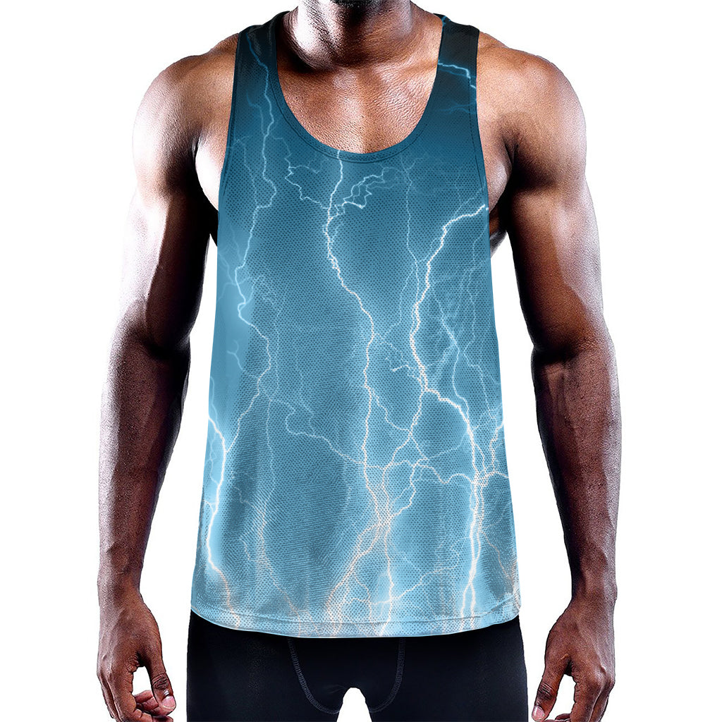 Blue Lightning Print Training Tank Top