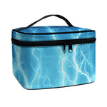 Blue Lightning Print Travel Makeup Bag